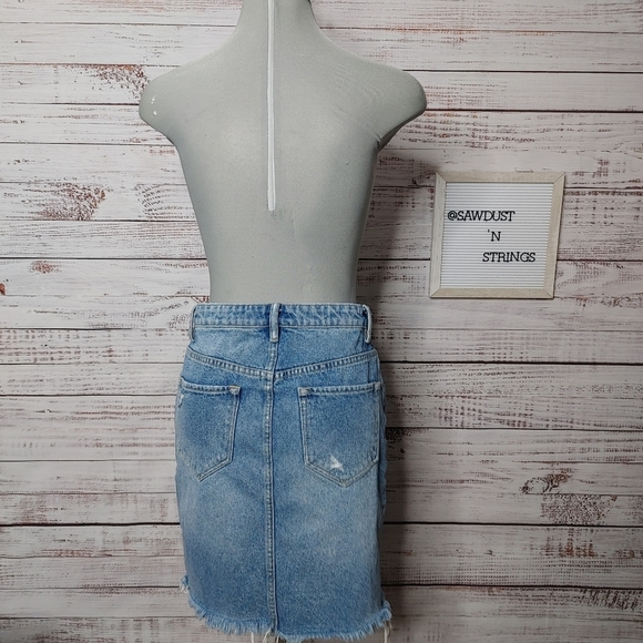 ALL Saints Kim distressed denim skirt size 6 - Picture 7 of 10